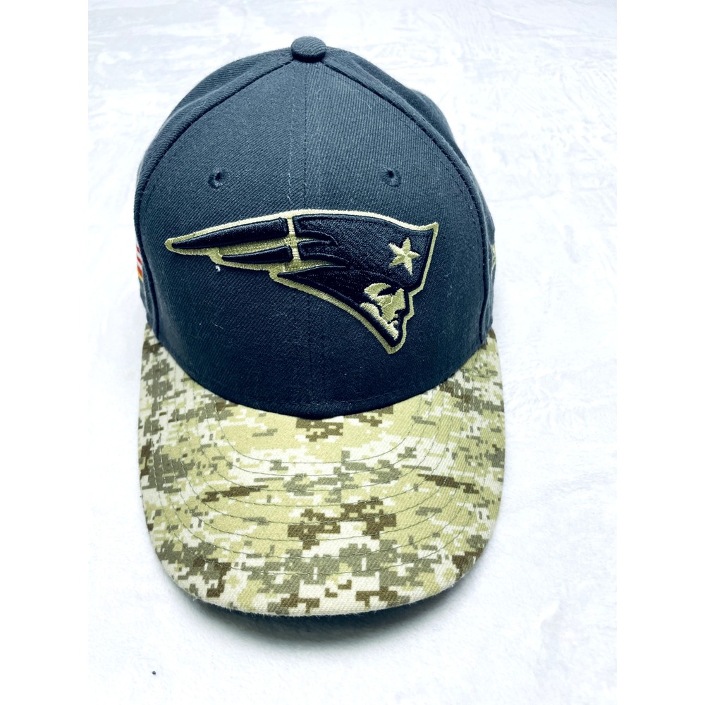 Rare New England Patriots Hat Cap 7 3/8 Fitted Camo NFL NewEra Salute to Service